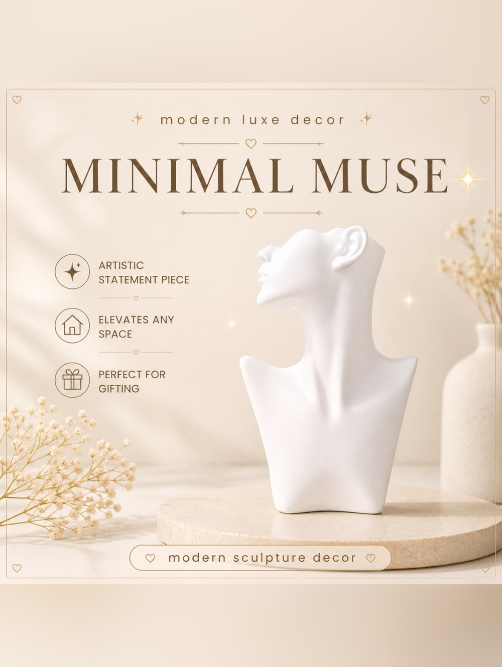 Modern Mini White Abstract Sculpture